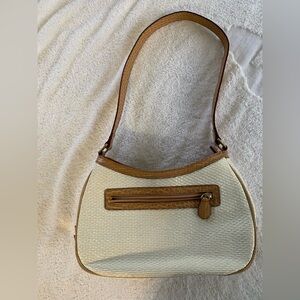 Liz Claiborne Cream and Tan Shoulder Bag